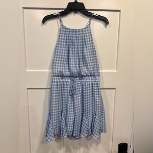 Trixxi  Womens Blue White Gingham Check Shorts Romper Large